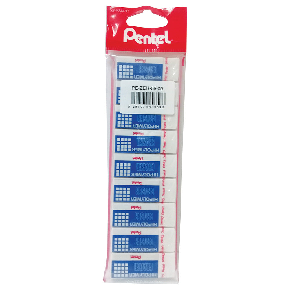 Pentel Eraser Hi-Polymer Medium -9 Piece PE-ZEH-05-09