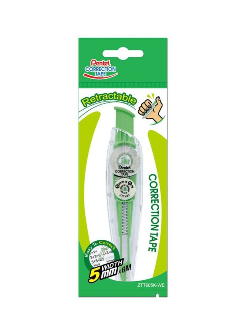 Pentel correction tape 5 mm x 6m Retractable 24 Piece- Green PE-ZTT605K-WE