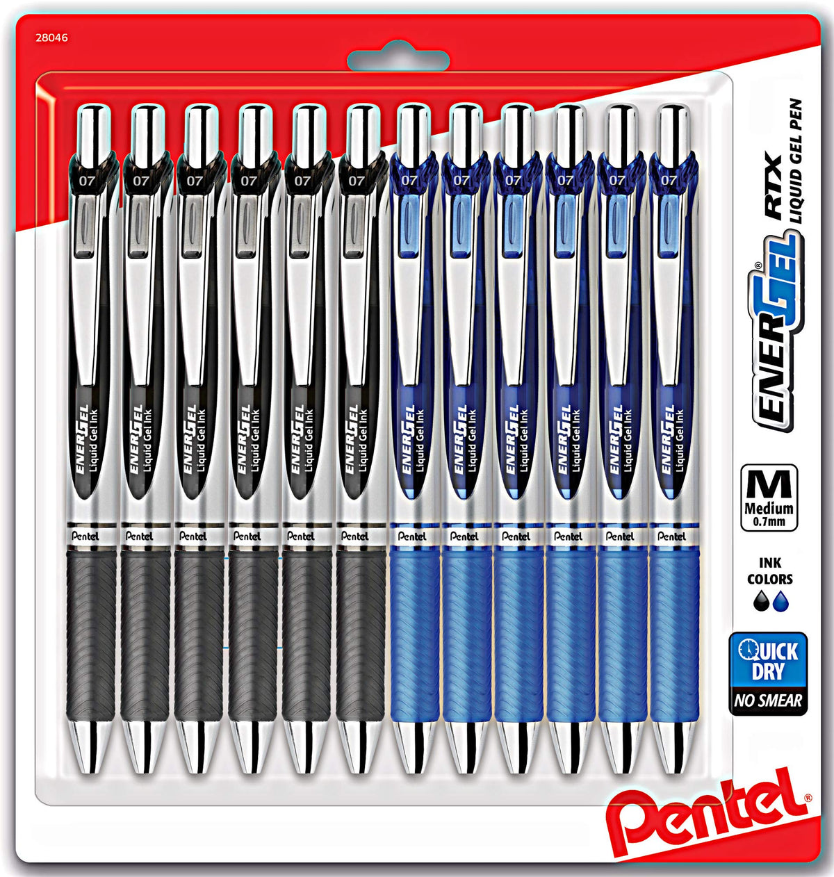 Pentel Energel Retractable 0.7 mm Blue and Black PE-BL77-02AC