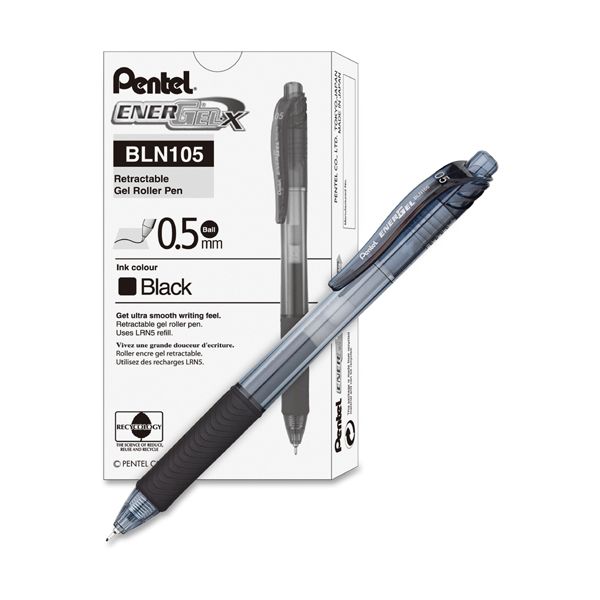 Pentel Energel-X Needle Tip 0.5 mm Black PE-BLN105-AH