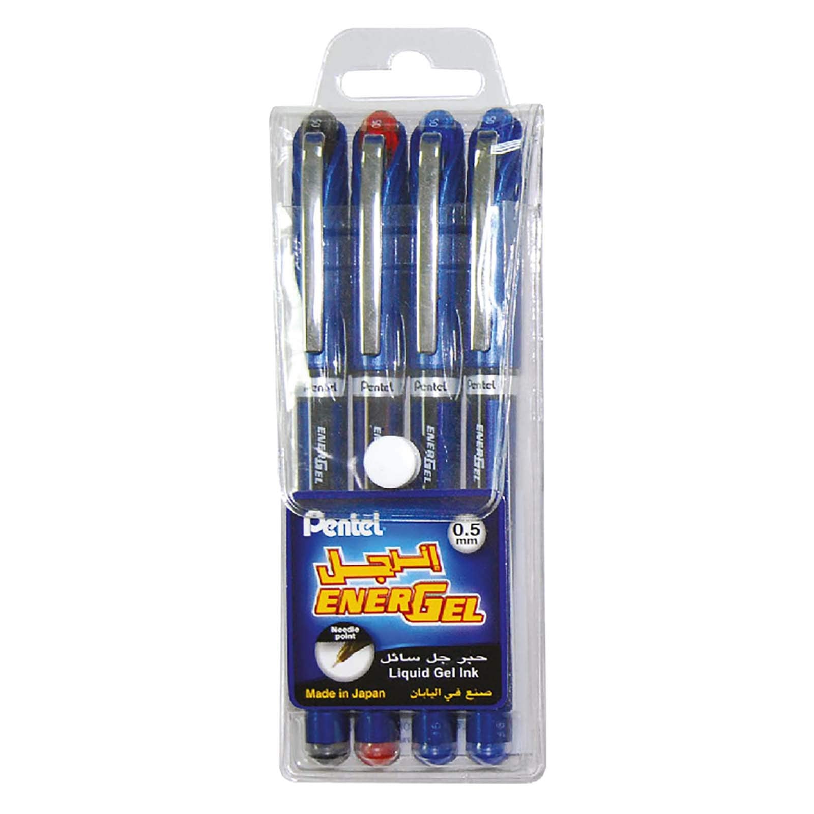 Pentel Energel Needle Tip 0.5 mm Wallet 4 PE-BLN25-04
