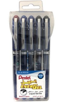 Pentel Energel Needle Tip 0.5 mm Wallet 5 PE-BLN25-05