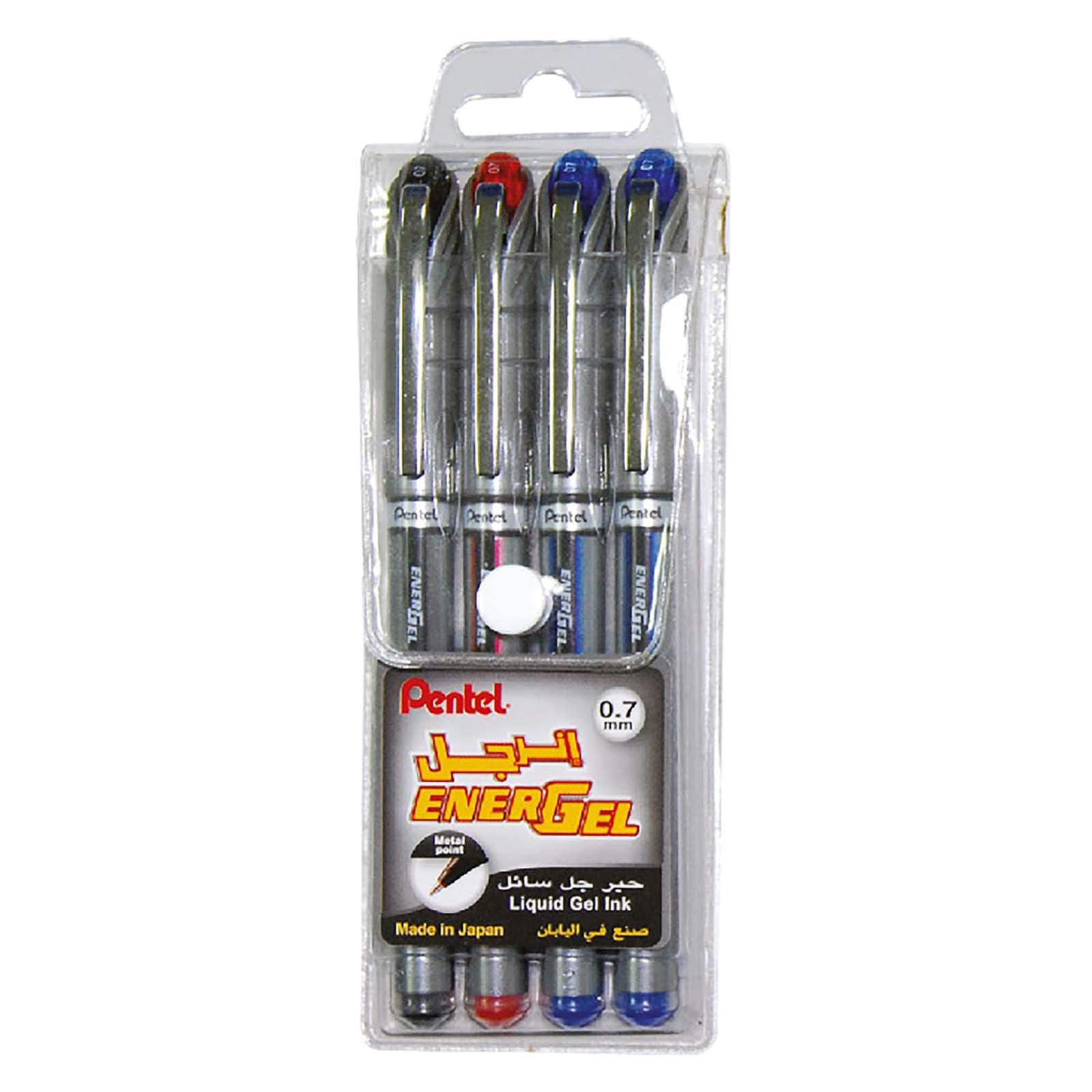 Pentel Energel Roller Metal Tip 0.7 mm Wallet 4 PE-BL27-04