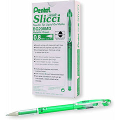 Pentel Slicci Gel Roller Metal c 0.8 mm Green PE-BG208M-D