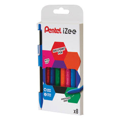Pentel Ballpoint Pen Ret. Izee Med 1.0mm Bl=8pc