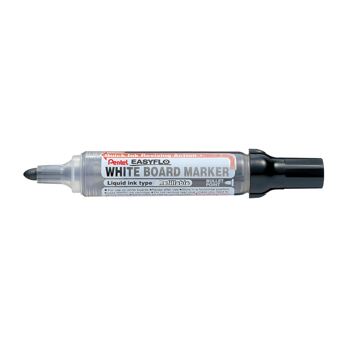 Pentel Easyflo Refillable WB Marker Blt BK