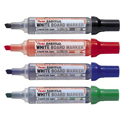 Pentel Easyflo Refillable WB Marker Chl Wlt=4Pc