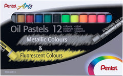 Pentel Oil Pastel Metallic+Flourscent St=12cols