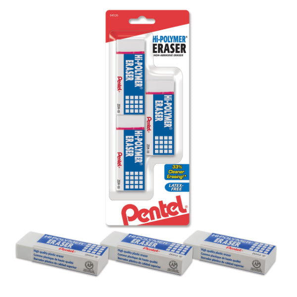 Pentel Eraser Hi-Polymer Ain Metallic BX=3DZ