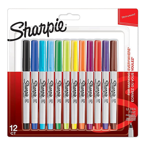 Sharpie Permanent Marker Ultra Fine 12 Colors SP-2065408