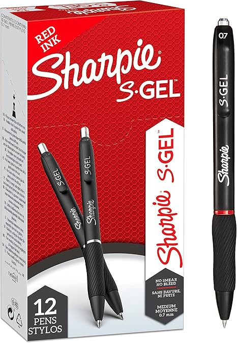 Sharpie Gel Pen 0.7mm Red Bx=12Pcs
