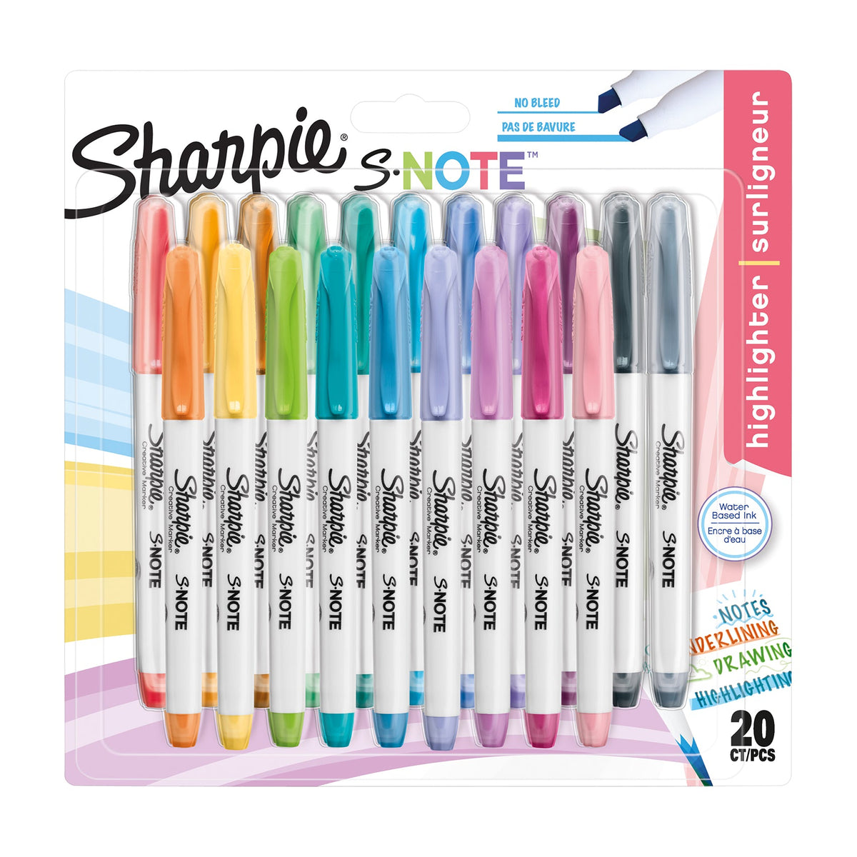 Sharpie P.Marker S Note Chisel Bls=20clr