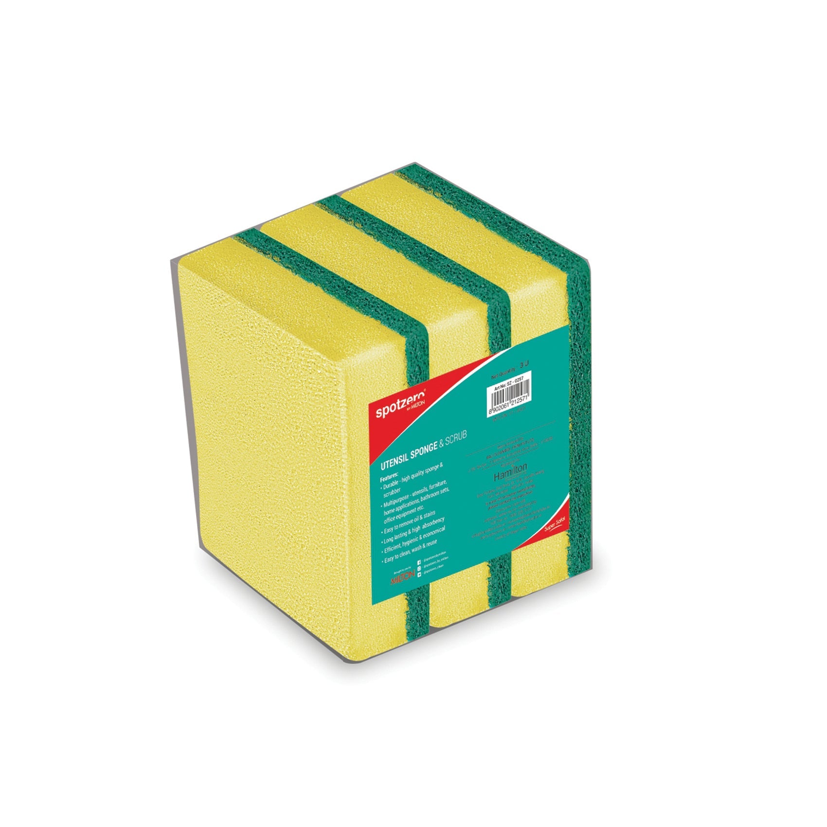 Spotzero Sponge Scrub Pac=3pcs