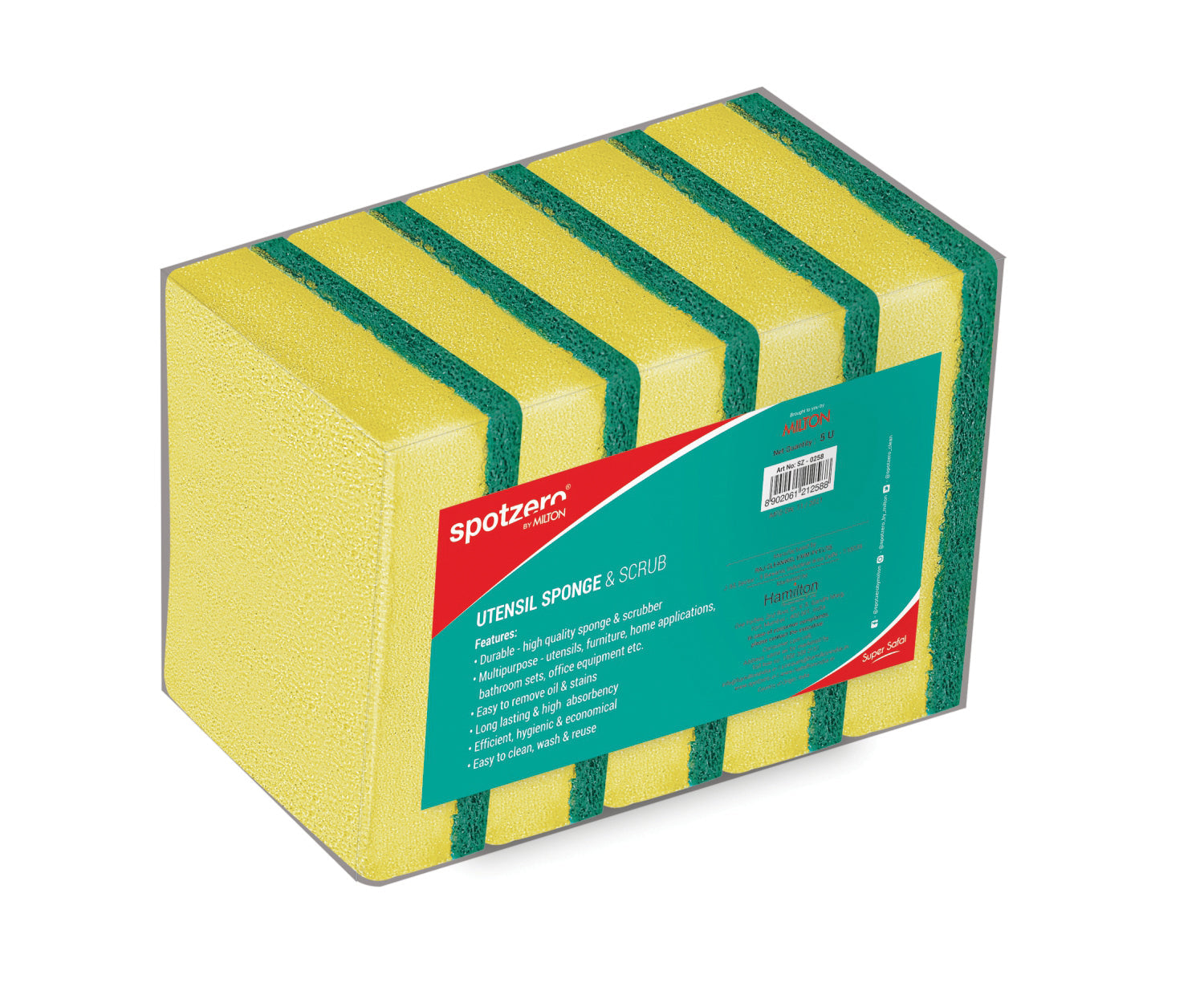 Spotzero Sponge Scrub Pac=5pcs