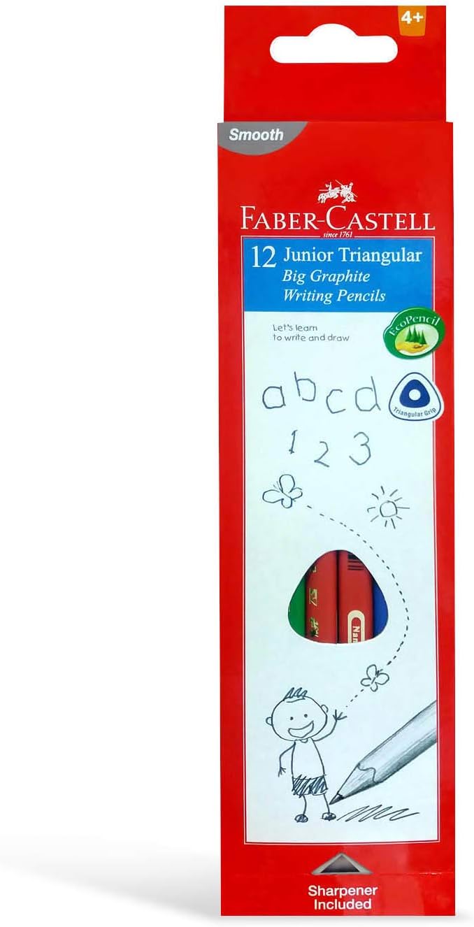 FABER CASTELL JUNIOR TRIANGULAR GRAPHITE PENCIL 2B 12PC