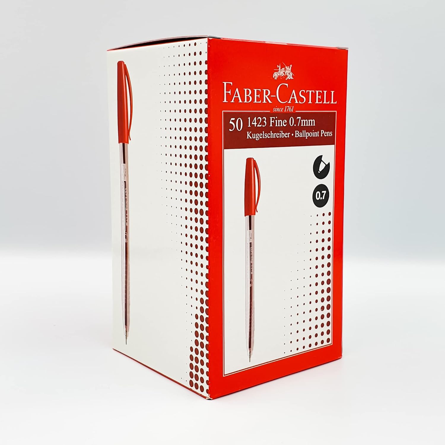 FABER CASTELL 1423 BP 0.7MM BOX OF 50PC RED