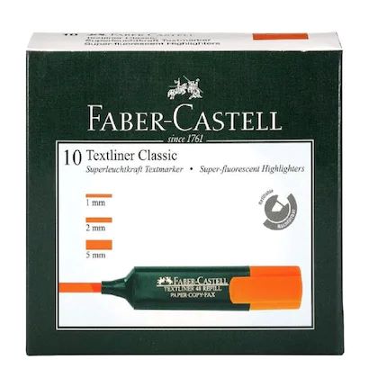 FABER CASTELL CLASSIC HIGHLIGHTER BOX OF 10PC ORANGE