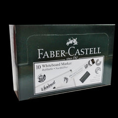 FABER CASTELL WHITEBOARD MARKER CHISEL BOX OF 10PC BLACK