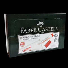 FABER CASTELLWHITEBOARD MARKER CHISEL BOX OF 10PC RED