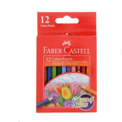 FABER CASTELL CON COLOUR PENCILS 12COLOUR HALFSIZE