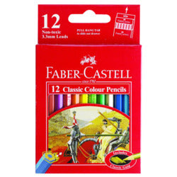 FABER CASTELL CLASSIC COLOUR PENCILS 12 COLOUR HALFSIZE