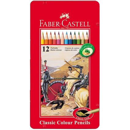 FABER CASTELL CLASSIC COLOUR PENCILS 12 COLOUR FT