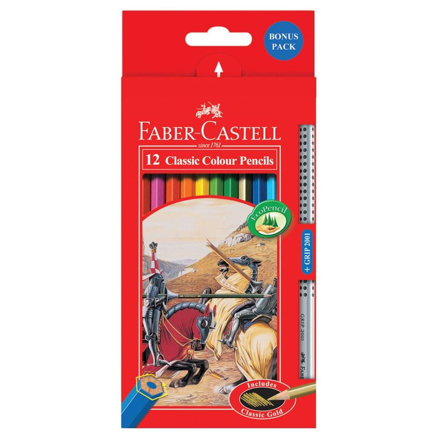 FABER CASTELL CLASSIC COLOUR PENCILS 12 COLOUR RT