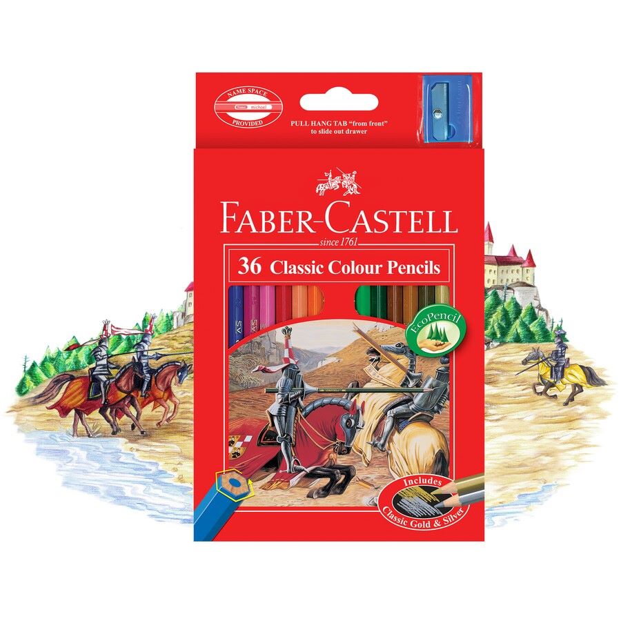FABER CASTELL CLASSIC COLOUR PENCILS 36 COLOUR RT