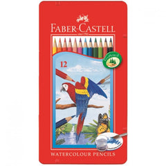 FABER CASTELL PARROT WATER COLOUR PENCILS 12 COLOUR FT