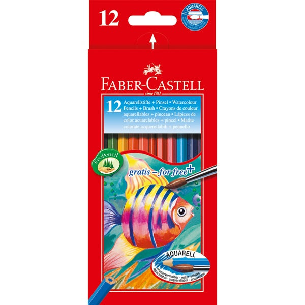 FABER CASTELLFISH DESIGN WATER COLOUR PENCILS 12 COLOUR
