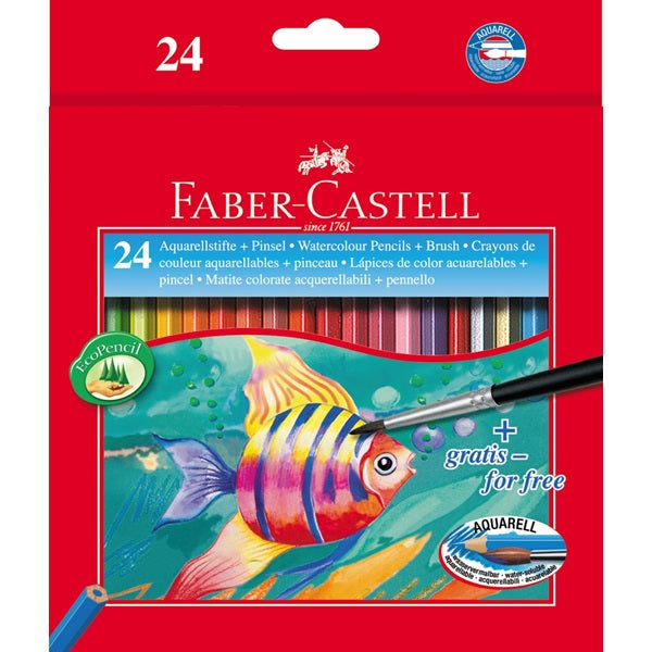 FABER CASTELL FISH DESIGN WATER COLOUR PENCILS 24 COLOUR