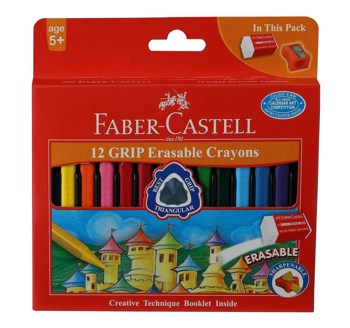 FABER CASTELL GRIP COLOUR PENCILS 12 COLOUR