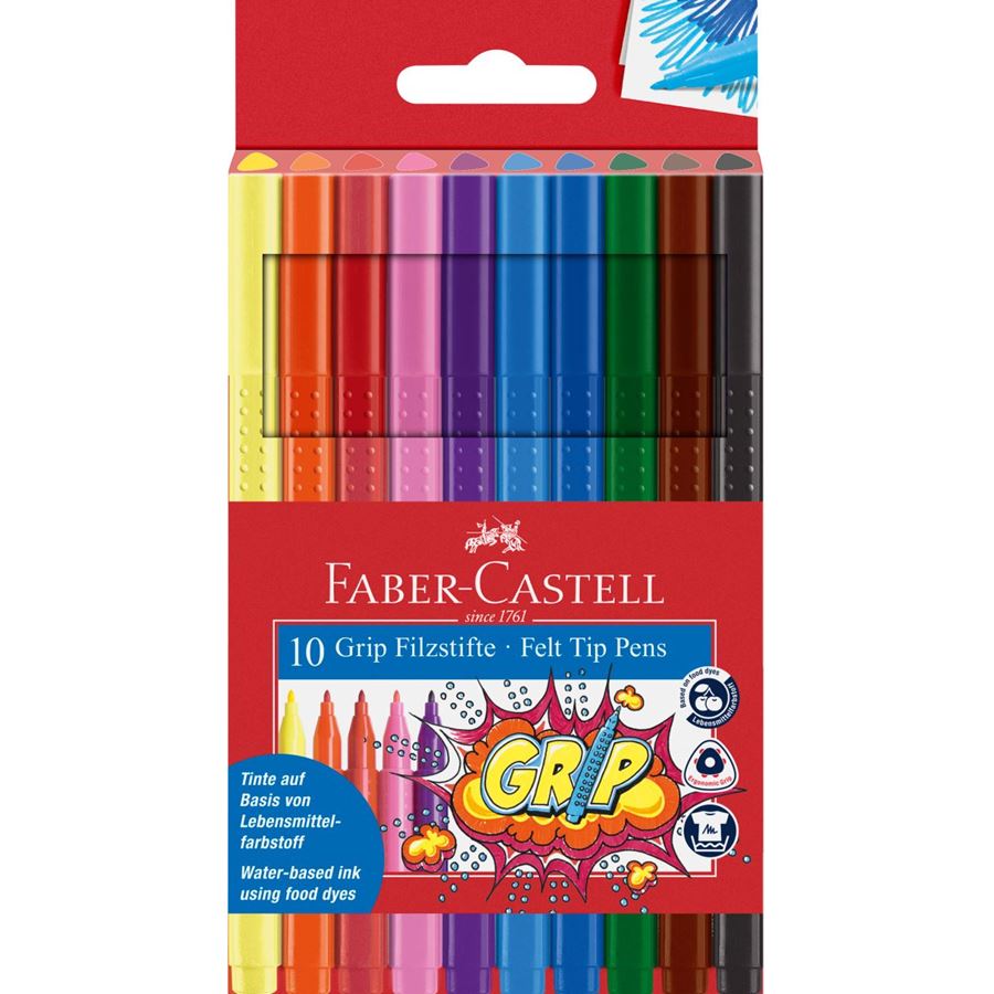 FABER CASTELL GRIP FELT PEN 10 COLOR