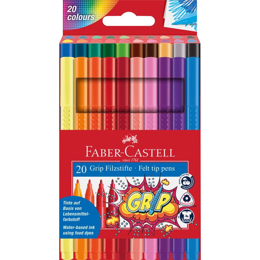 FABER CASTELL GRIP FELT PEN 20 COLOR