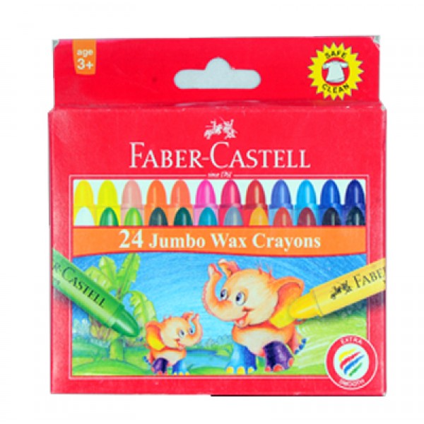 FABER CASTELL WAX CRAYONS 24 COLOR 90MM