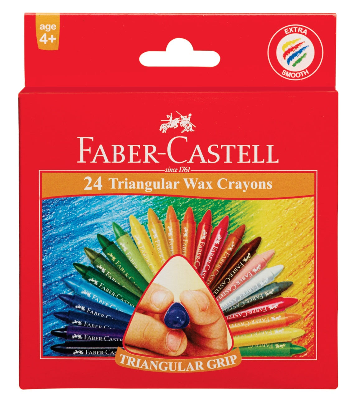 FABER CASTELL TRIANGULAR WAX CRAYONS 24 COLOR 90MM