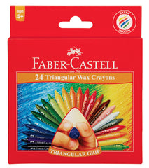 FABER CASTELL TRIANGULAR WAX CRAYONS 24 COLOR 90MM