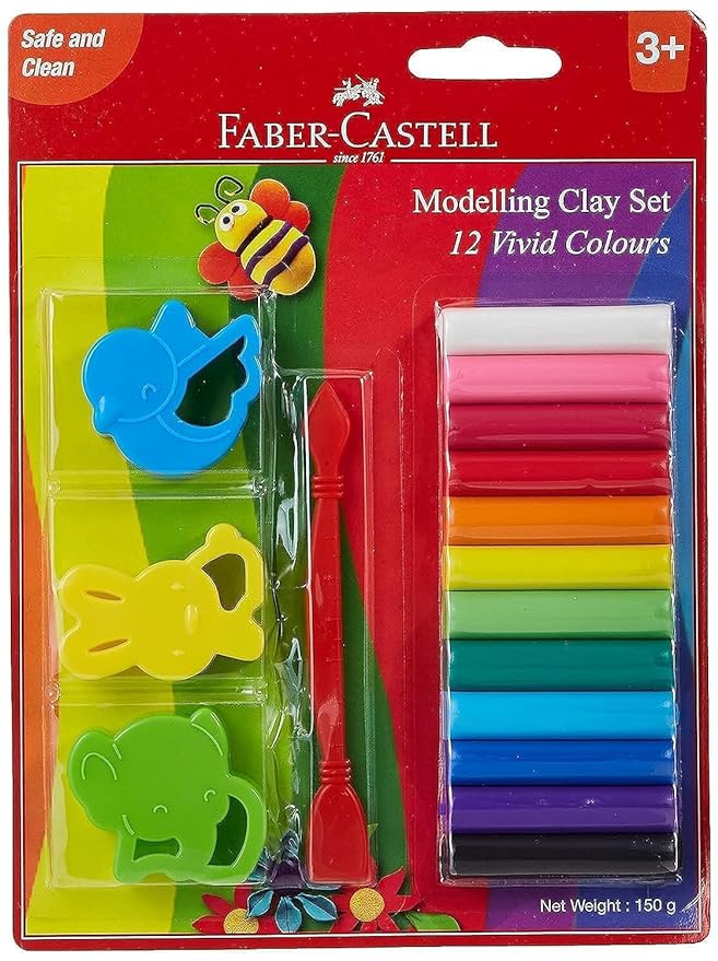 FABER CASTELL MODELLING CLAY 100GM (8X12.5GM) + ACCESSORIES