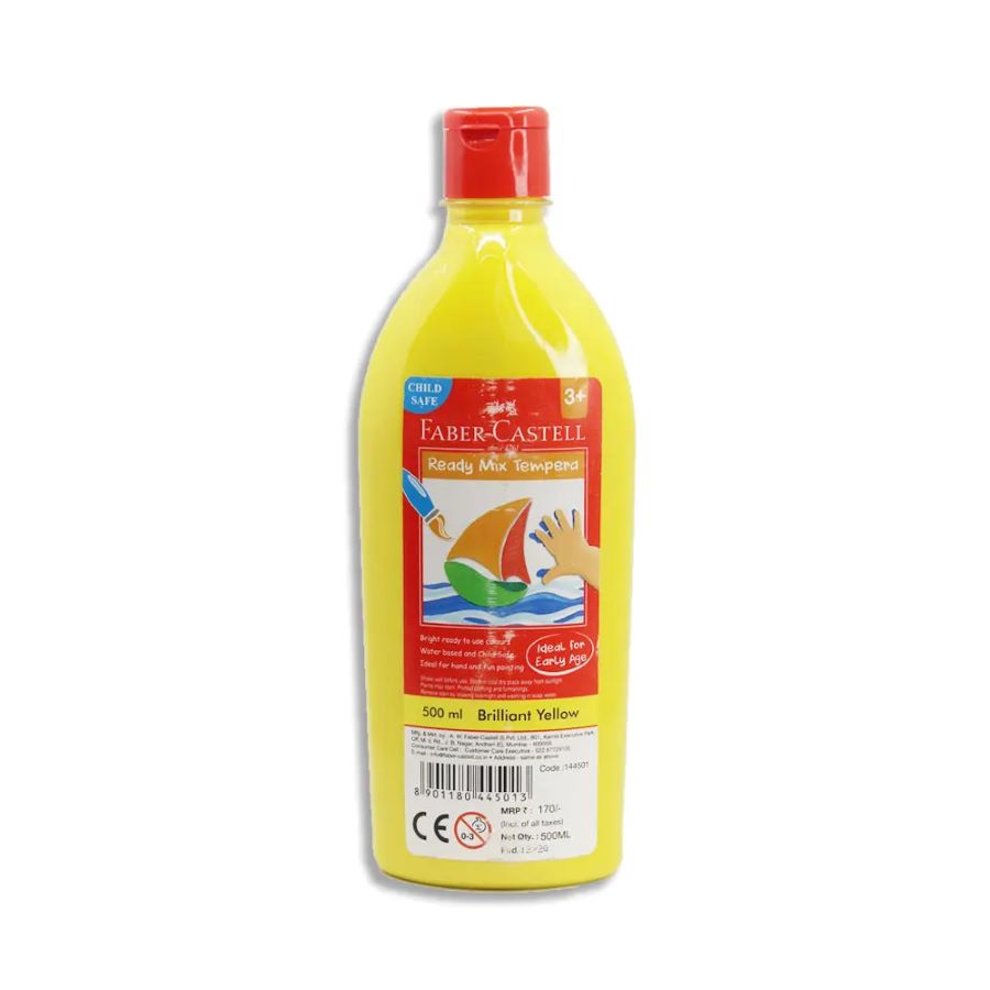 FABER CASTELL TEMPERA-FUN PAINTS 500ML YELLOW