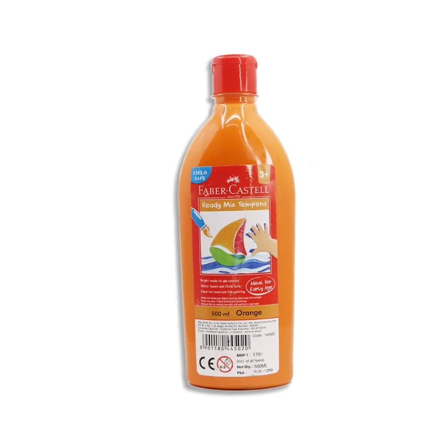FABER CASTELL TEMPERA-FUN PAINTS 500ML ORANGE