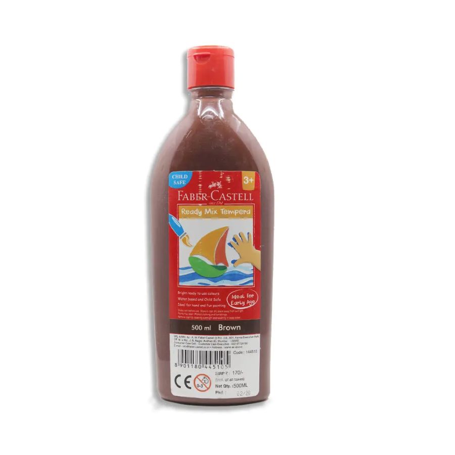 FABER CASTELL TEMPERA-FUN PAINTS 500ML BROWN