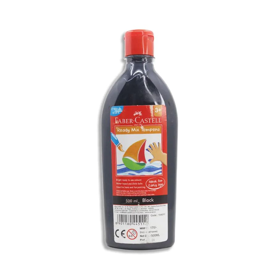 FABER CASTELL TEMPERA-FUN PAINTS 500ML BLACK