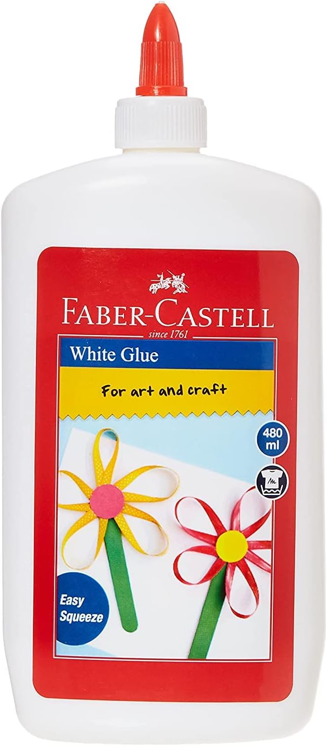 FABER CASTELL WHITE GLUE IN A 480ML BOTTLE