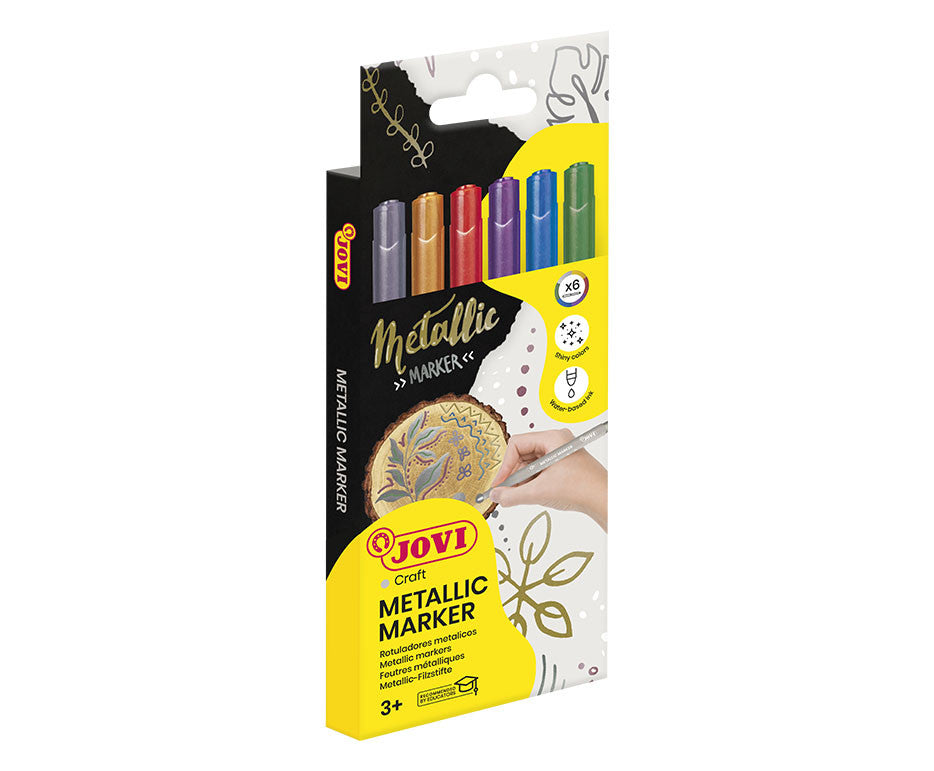JOVI DECOR METALIC MARKER CASE 6 ASSORTED COLORS
