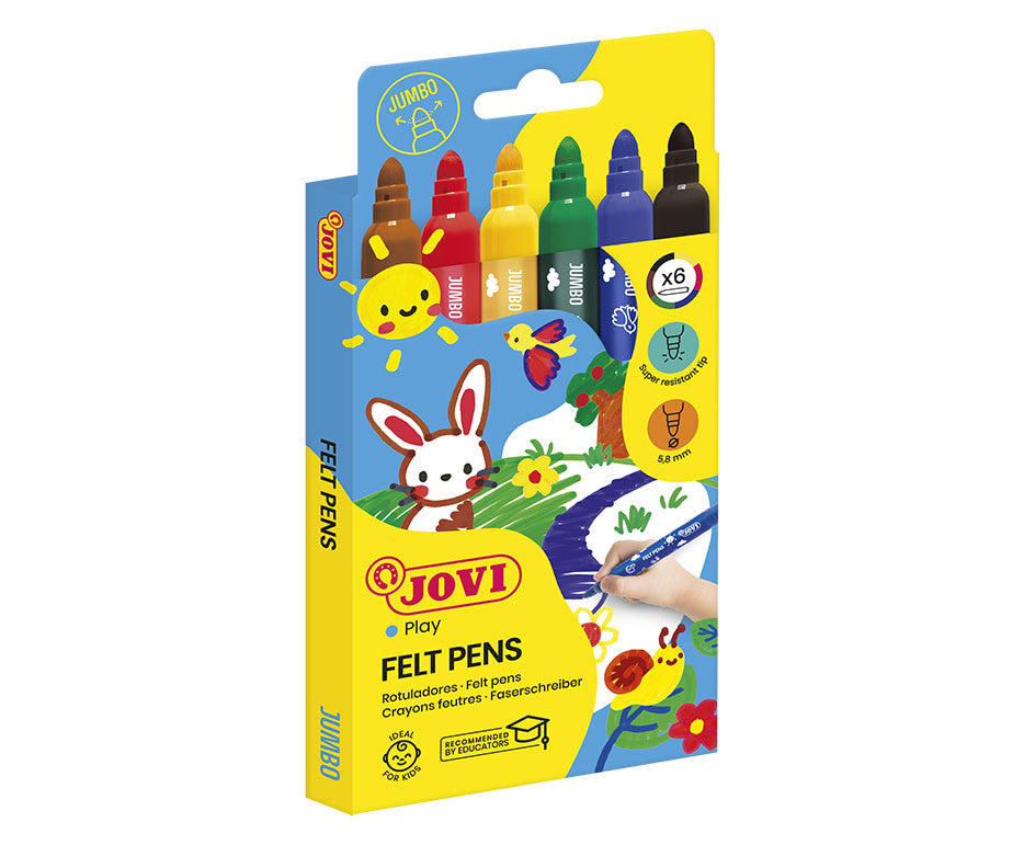 JOVI MAXI FELT PENS 6 COLOUR