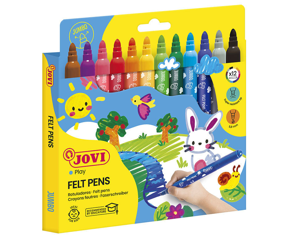 JOVI MAXI FELT PENS 12 COLOUR
