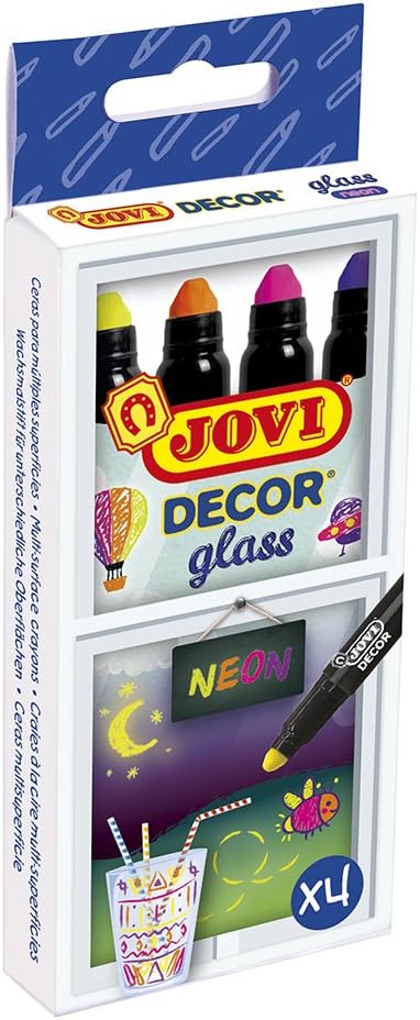 JOVI DECOR GLASS WAX MARKER CASE 4 NEON