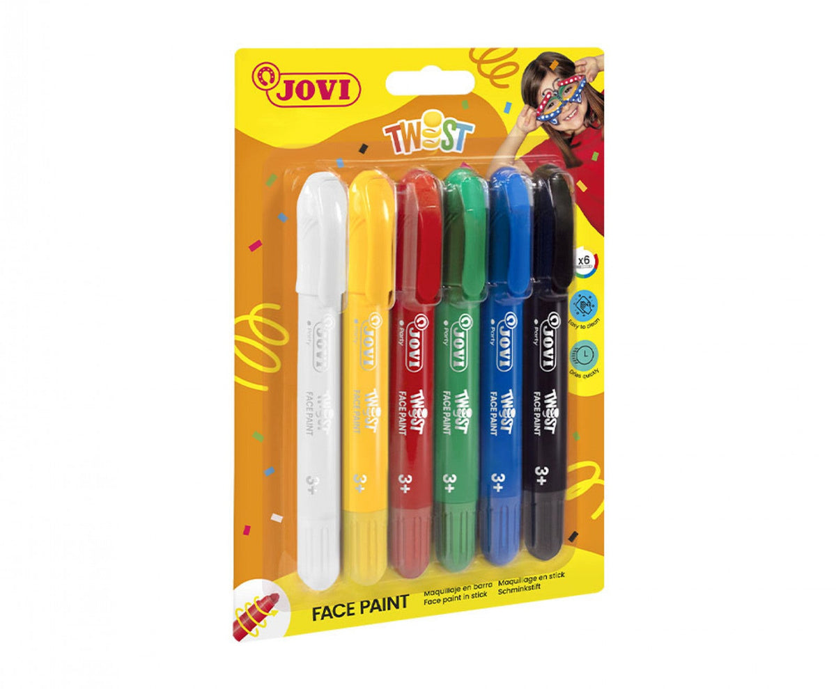 JOVI TWIST FACE PAINT IN BLISTER OF 6 ASTD COLORS