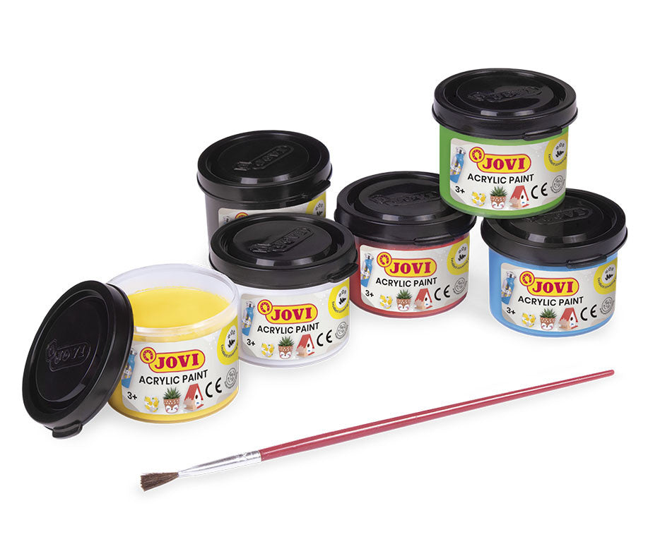 JOV IDECOR PLASTIC PAINT BOX 6 JARS 70CC.ASST COL