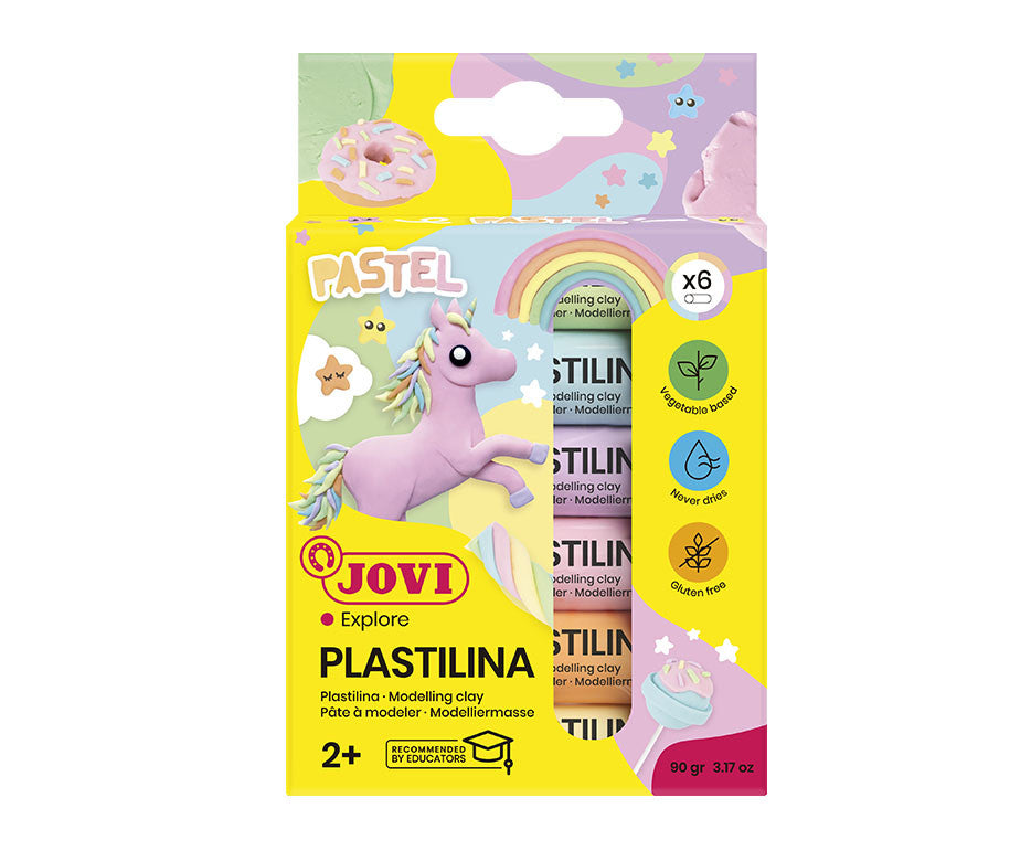 JOVI PLASTILINA MODELLING CLAY 6 COLOR BLISTER 15G - PASTEL COLOR